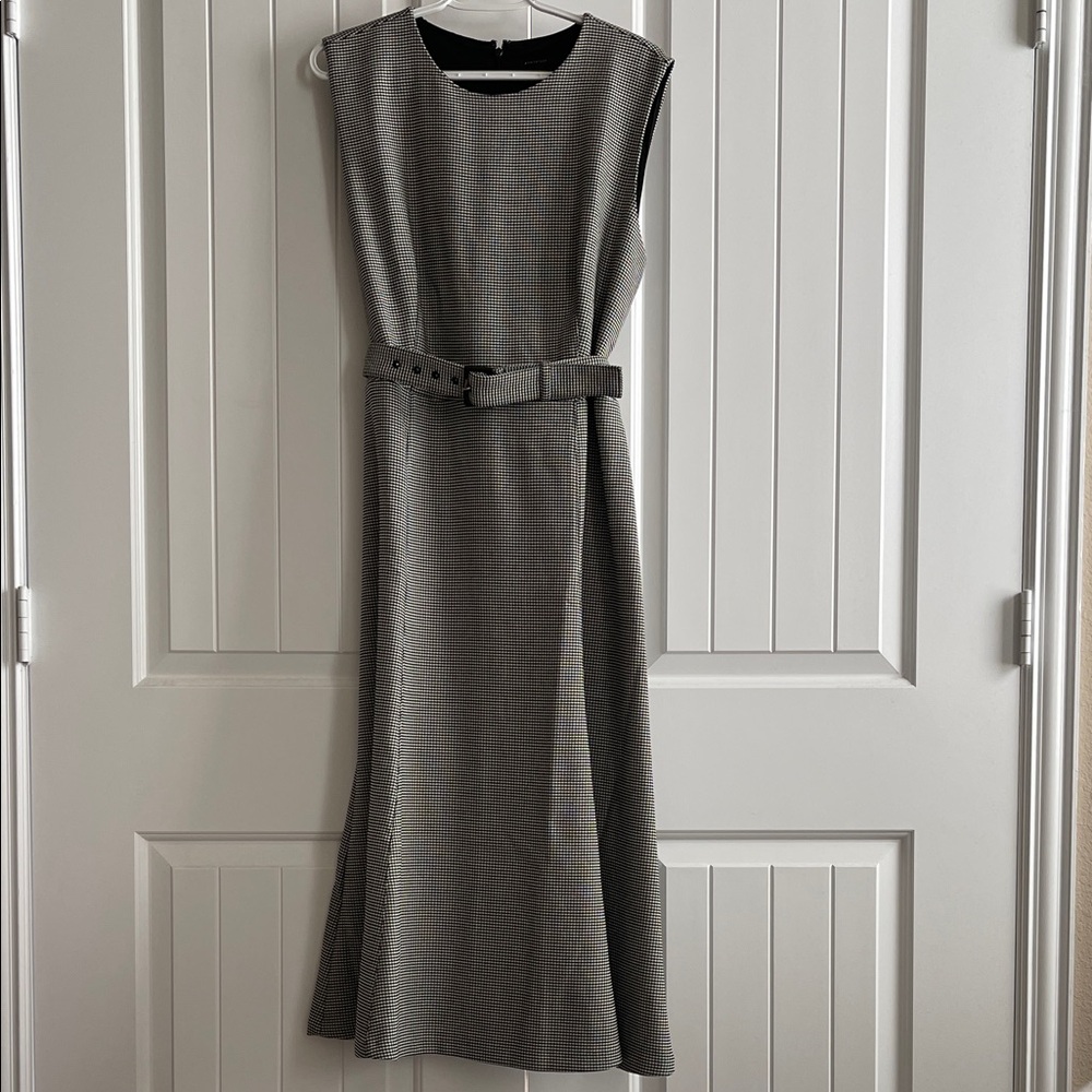 Ann Taylor Black and Gray Maxi Dress with Belt